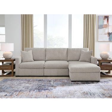 Modmax Luxe 3-Piece Sectional Sofa RAF Chaise In Flint