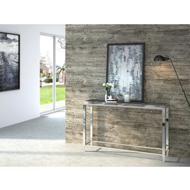 Modrest Agar Modern Glass And Stainless Steel Console Table