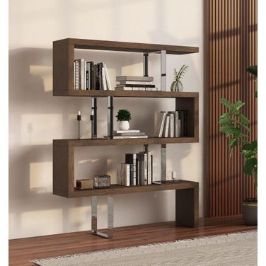 Modrest Maze Modern Walnut Bookcase