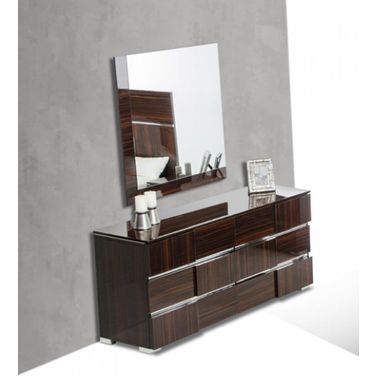 Modrest Picasso Italian Modern Ebony Lacquer Mirror