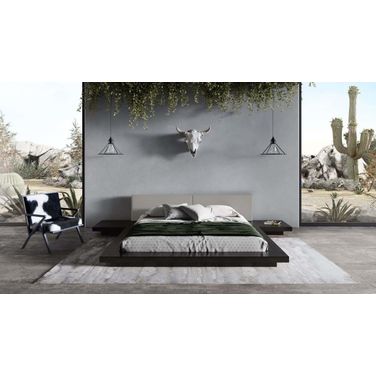 Modrest Tokyo Queen Contemporary Black And Grey Platform Bed
