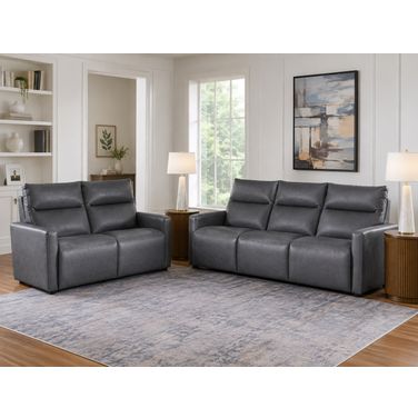 Modz Power Sectional Reclining Living Room Set In Blue