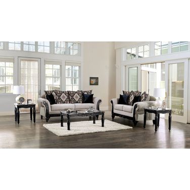 Molfetta Living Room Set In Light Brown/Black