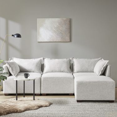 Molly Modular Ottoman In Silver Grey