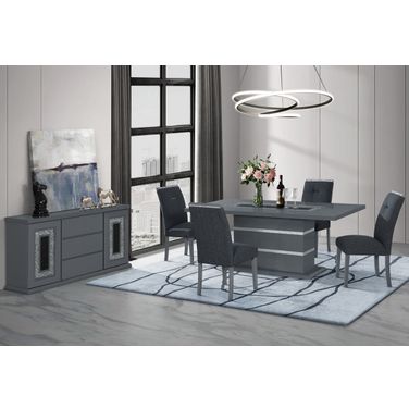 Monaco Dining Set In Dark Grey