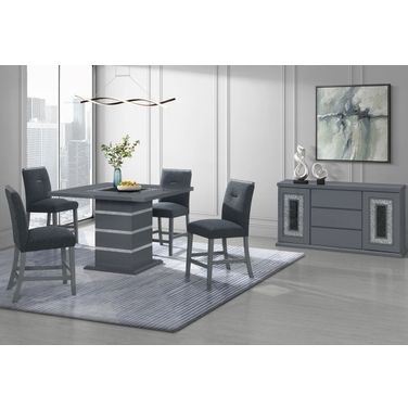 Monaco Home Bar Set In Dark Grey