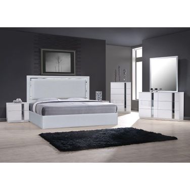 Monet Silver Grey Upholstered Platform Bedroom Set