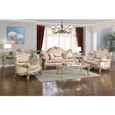Monique Living Room Set In White