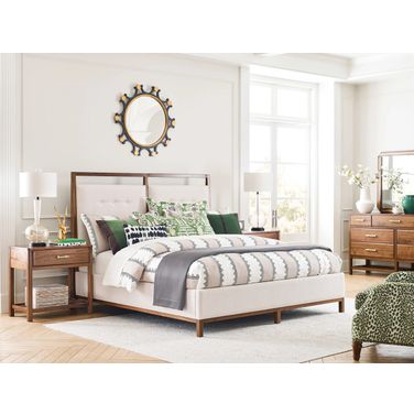 Monogram Pinehurst Upholstered Bedroom Set In Walnut