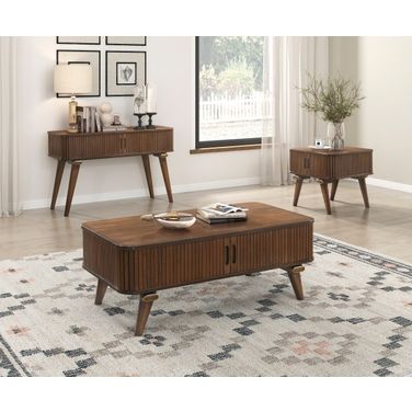 Monroe Occasional Table Set In Brown and Walnut