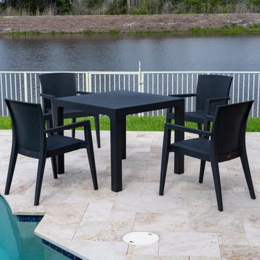 Montana 5-Piece Dining Set In Anthracite