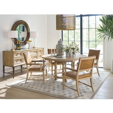 Montecito Ennisbrook Round Dining Room Set In Natural