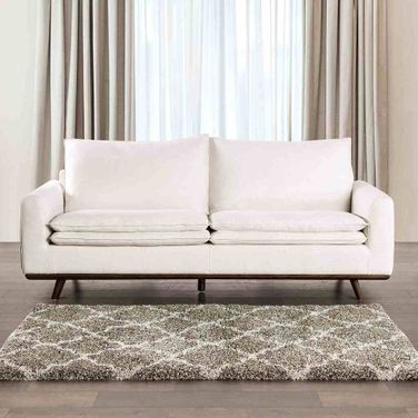 Monthey Sofa In Dark Brown and Linen White