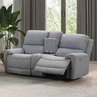 Morcote Power Loveseat with Console In Gray