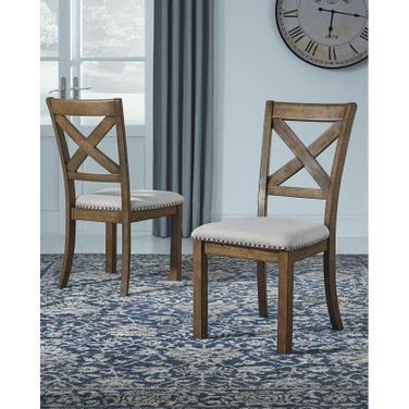 Moriville Beige Upholstered Side Chair Set of 2