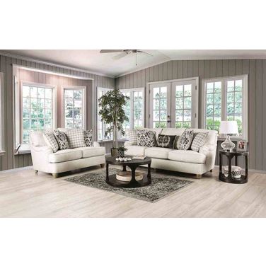 Mossley Living Room Set In Ivory
