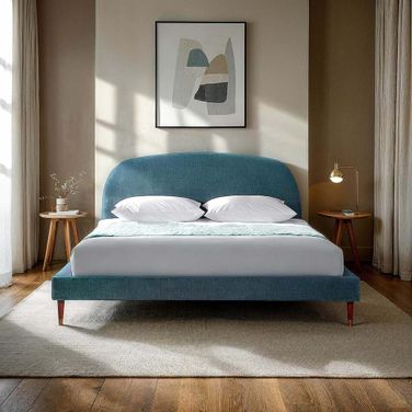 Moxie King Bed In Brown and Dust Blue