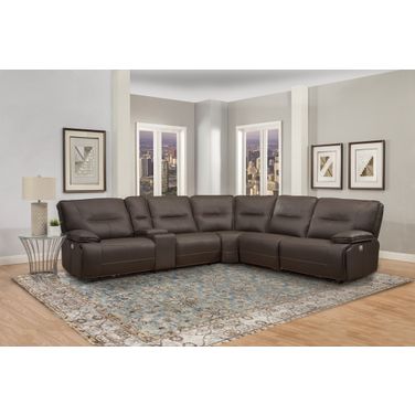 Spartacus Chocolate Power Reclining Sectional with Power Headrest