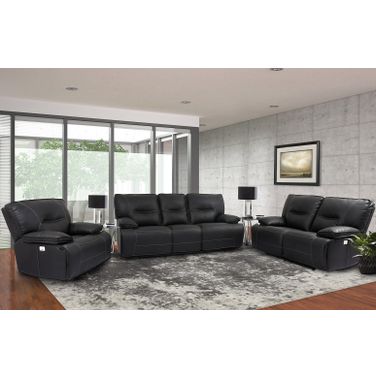 Spartacus Black Dual Power Reclining Living Room Set with Power Headrest