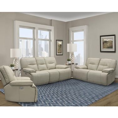 Spartacus Oyster Dual Power Reclining Living Room Set with Power Headrest