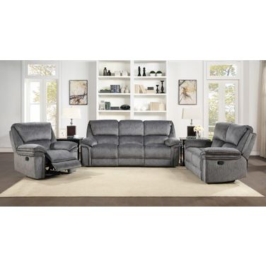 Muirfield Gray Double Reclining Living Room Set