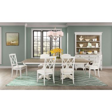 Myra Natural And Paperwhite Rectangular Extendable Dining Room Set