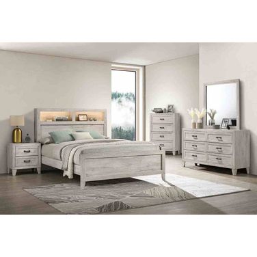 Mysen Queen Bed In White Wash