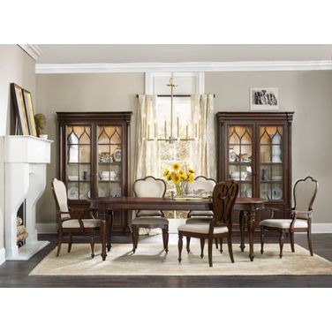 Leesburg Dark Wood Extendable Dining Room Set