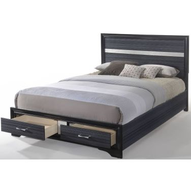 Naima Storage Bed (Black) (Queen)