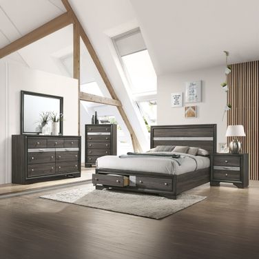 Naima Storage Bedroom Set In Gray