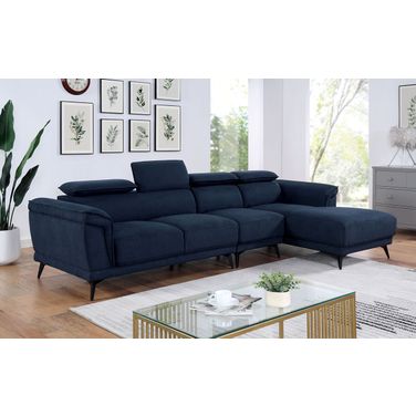 Napanee Sectional With Armless Chair In Navy