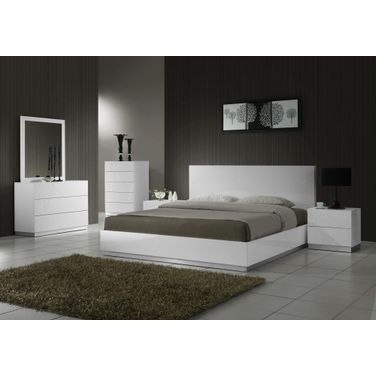 Naples White Lacquer Youth Platform Bedroom Set