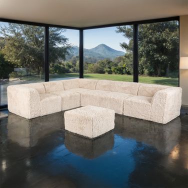Nappi Large L-Sectional with Ottoman In Sand