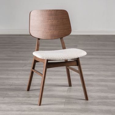 Narvik Side Chair Set of 2 In Walnut and Beige