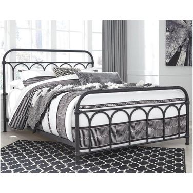 Nashburg Black Queen Metal Bed