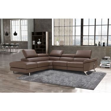 Natalia Brown Dandy Power Reclining Leather RAF Sectional