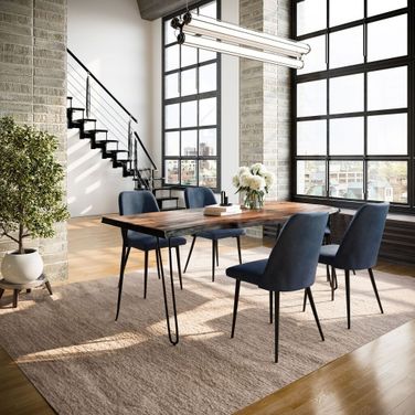 Nature'S Edge 5 Piece Dining Room Set In Chestnut and Blueberry