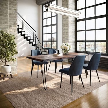 Nature'S Edge 5 Piece Dining Room Set In Slate and Blueberry