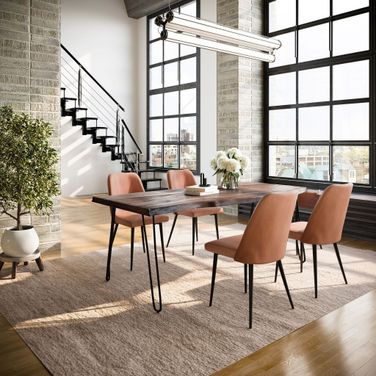 Nature'S Edge 5 Piece Dining Room Set In Slate and Light Brown