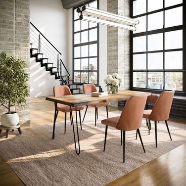 Nature'S Edge 5 Piece Dining Room Set In Light Brown and Natural