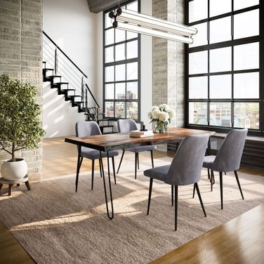 Nature'S Edge 5 Piece Dining Set In Chestnut and Grey