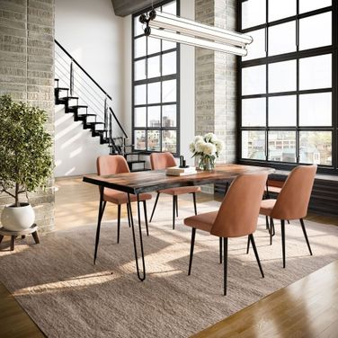 Nature'S Edge 5 Piece Dining Room Set In Chestnut and Light Brown
