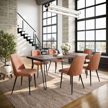 Nature'S Edge 7 Piece Dining Room Set In Slate and Light Brown