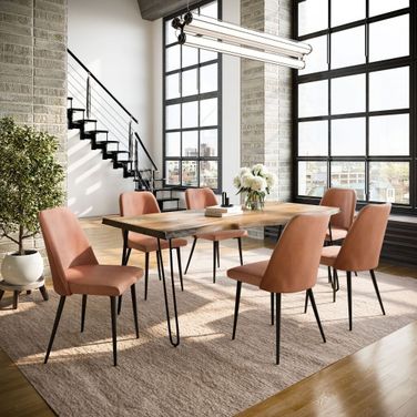 Nature'S Edge 7 Piece Dining Room Set In Light Brown and Natural