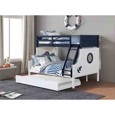 Nautia Twin Over Full Bunk Bed In Blue and White