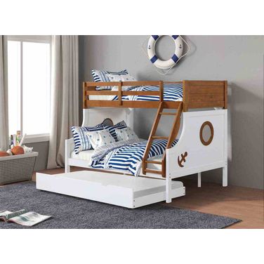 Nautia Twin Over Full Bunk Bed In Oak and White