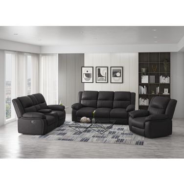 Navaro Reclining Living Room Set In Black