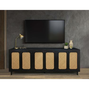 Navice 6 Door Sideboard In Natural and Black