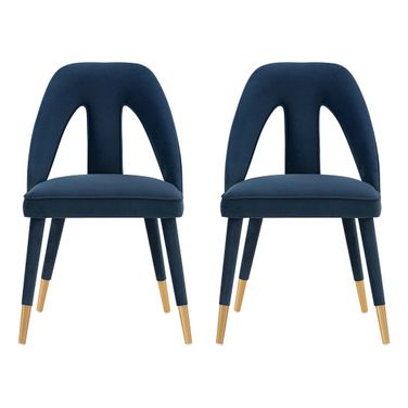 Neda Dining Chair Set of 2 In Midnight Blue
