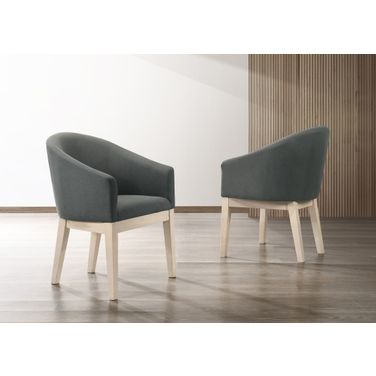Neroli Fabric 23 Inch Barrel Accent Chair Set of 2 In Gray